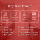 Why trust femure: clinically researched strains, third-party tested, clean formula, made in the USA, and product standards