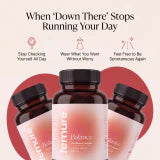Three bottles of femure BALANCE with benefits: stop checking yourself, wear what you want, and feel spontaneous again